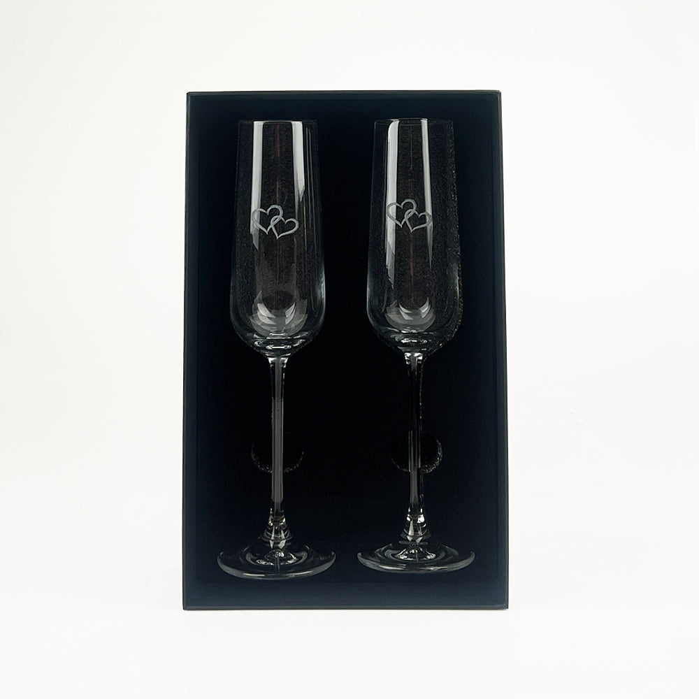 Heart Champagne Flutes - Set of 2 by Selbrae House