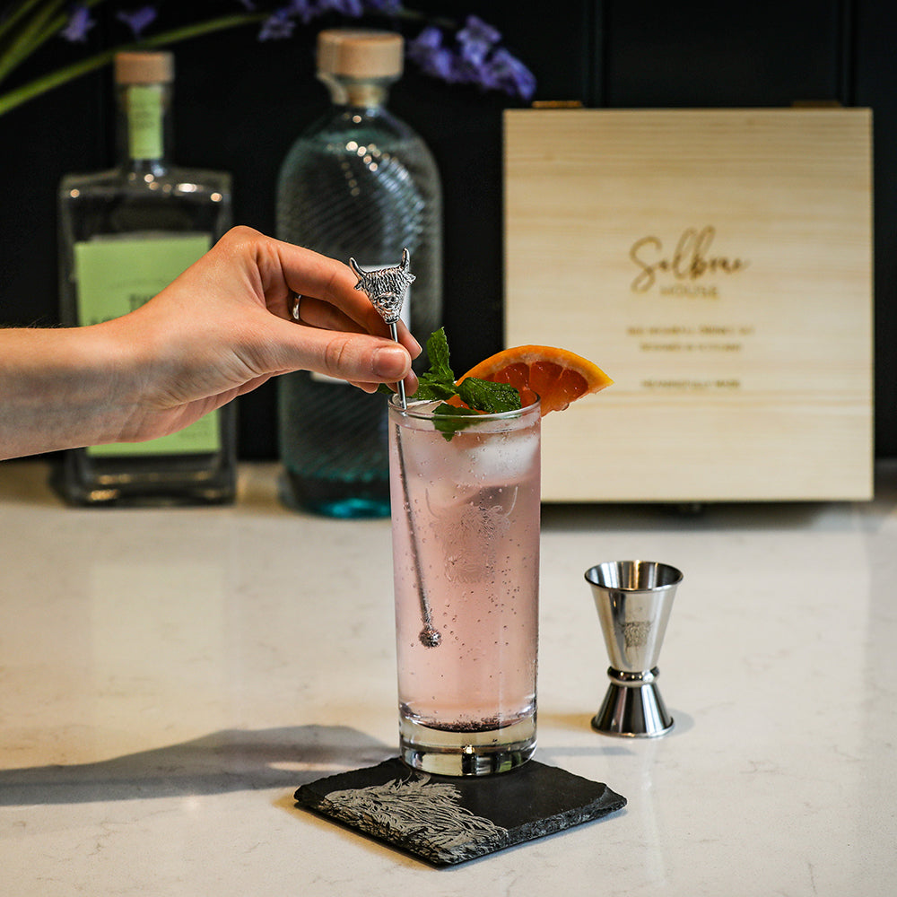 Highland Cow Highball Drinks Set by Selbrae House