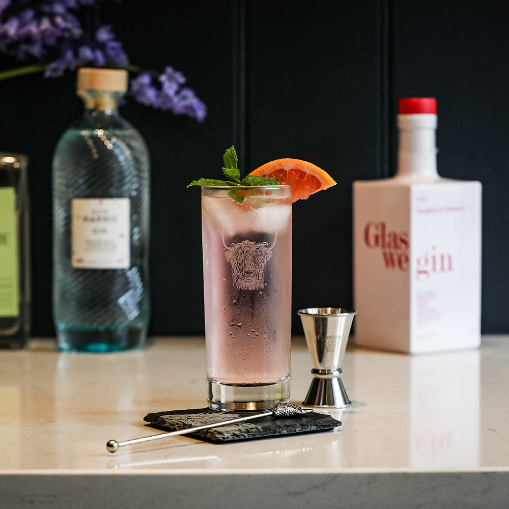 Highland Cow Highball Drinks Set by Selbrae House