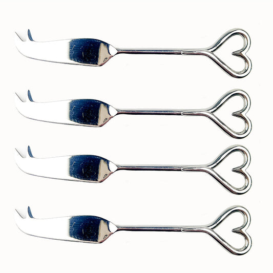 Love Heart Mini Cheese Knives - Set of 4 by Selbrae House
