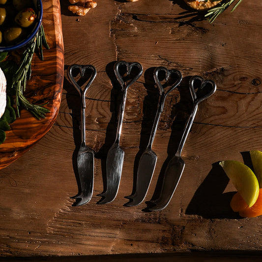 Love Heart Mini Cheese Knives - Set of 4 by Selbrae House