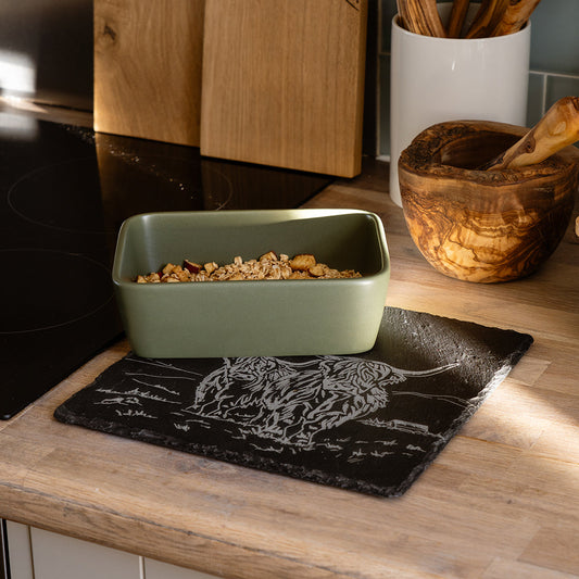 Scenic Highland Cow Slate Pot Stand by Selbrae House