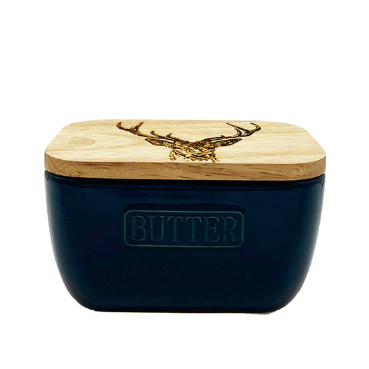 Stag Prince Blue Butter Dish by Selbrae House