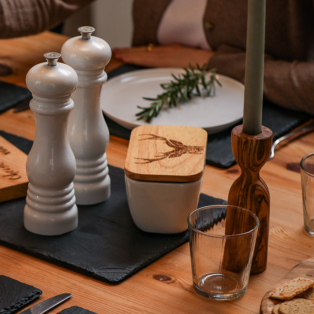 Stag Prince White Butter Dish by Selbrae House