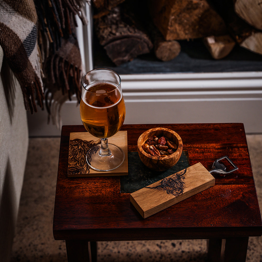 Highland Cow Oak Bottle Opener by Selbrae House