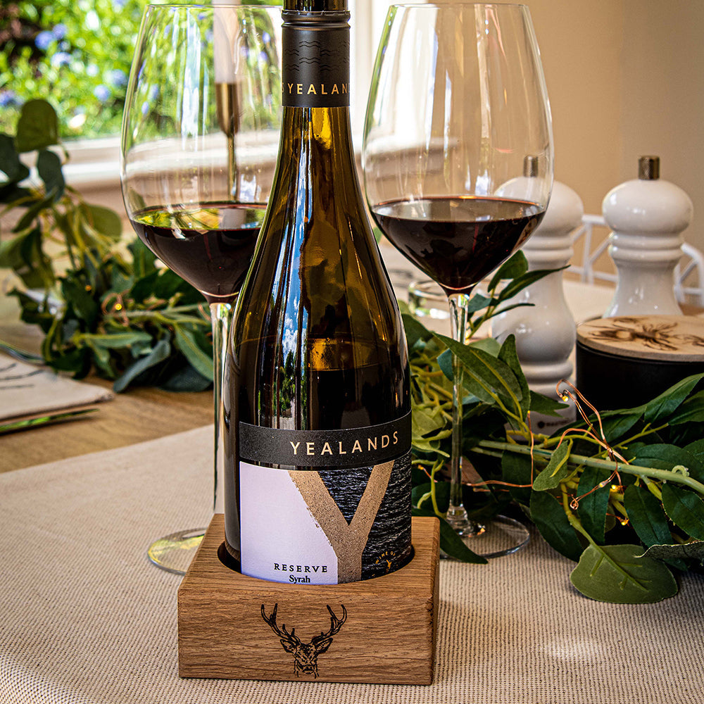 Stag Prince Oak Wine Bottle Coaster by Selbrae House