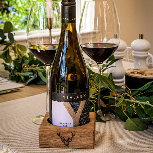 Stag Prince Oak Wine Bottle Coaster by Selbrae House