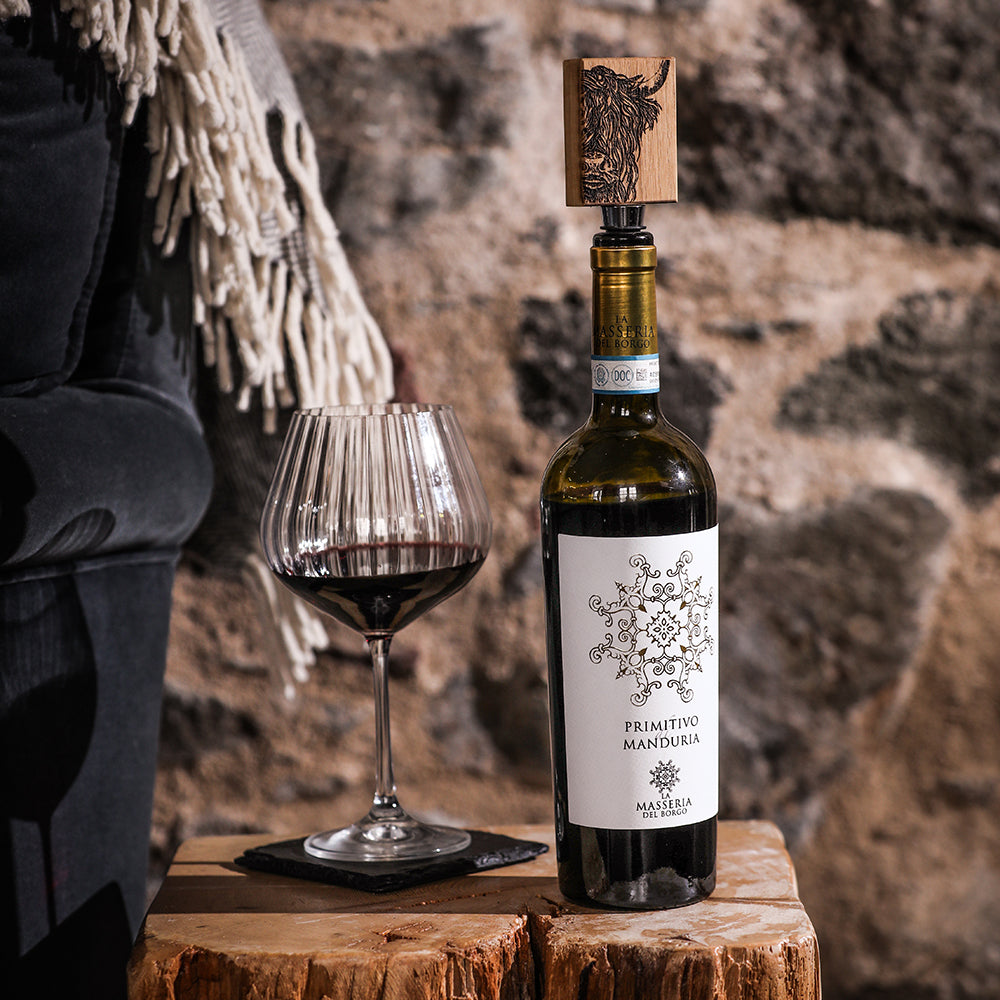 Highland Cow Oak Bottle Stopper by Selbrae House