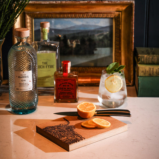 Highland Cow Oak Bar Board by Selbrae House