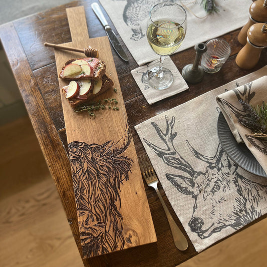 Highland Cow Oak Paddle - Long by Selbrae House