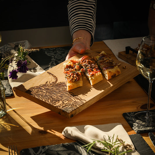 Highland Cow Oak Serving & Cheese Board by Selbrae House
