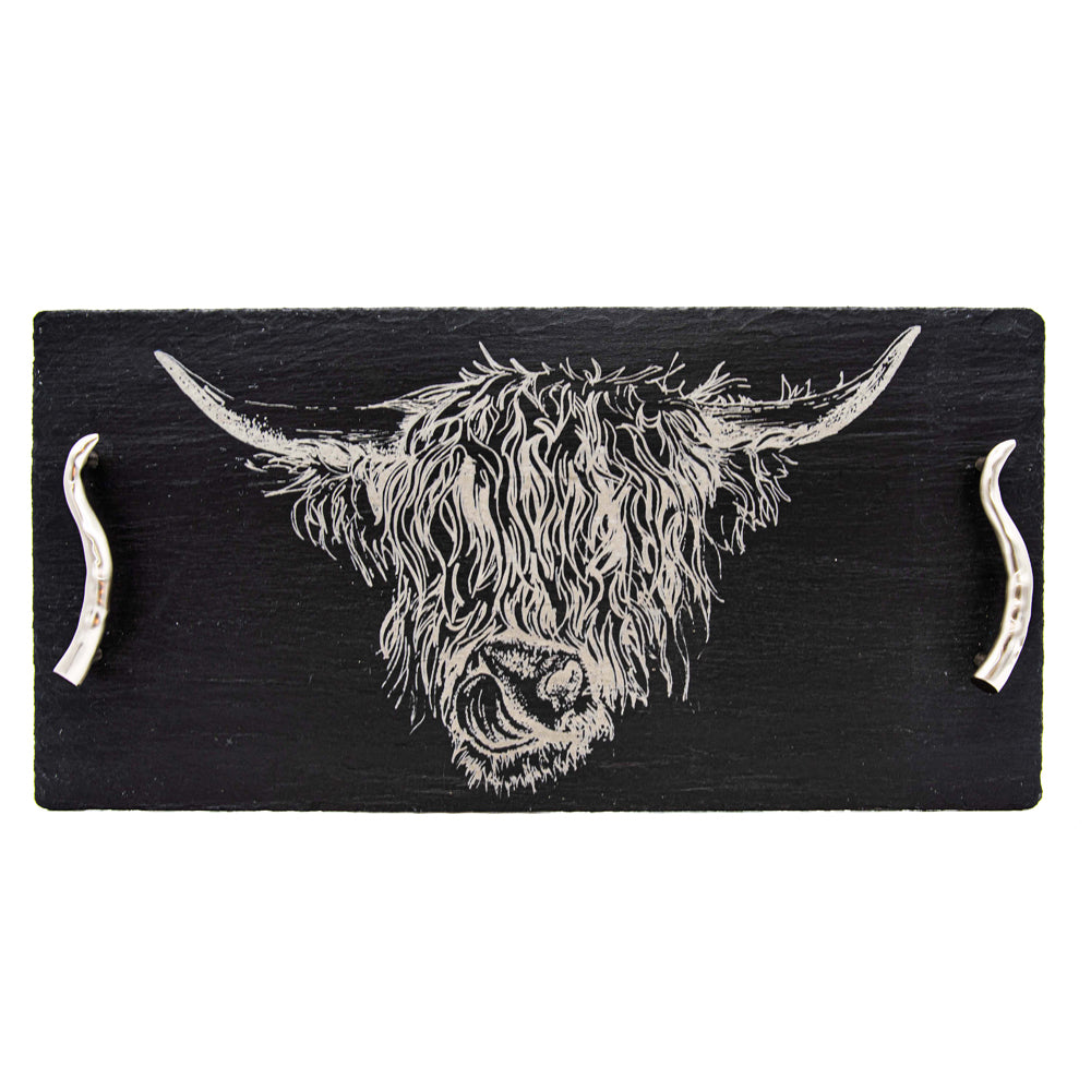 Highland Cow Slate Serving Tray - Large by Selbrae House