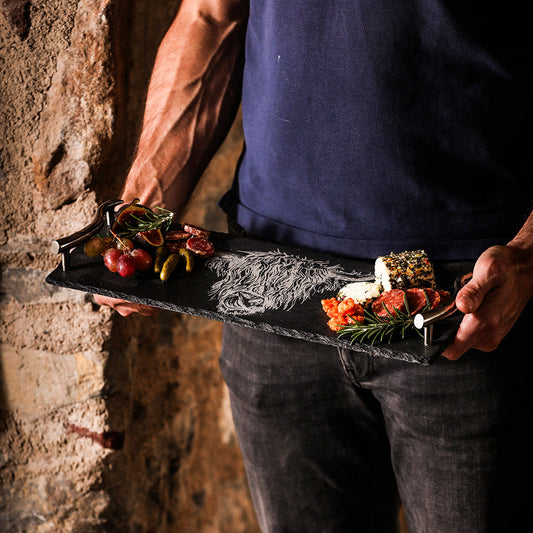 Highland Cow Slate Serving Tray - Small by Selbrae House