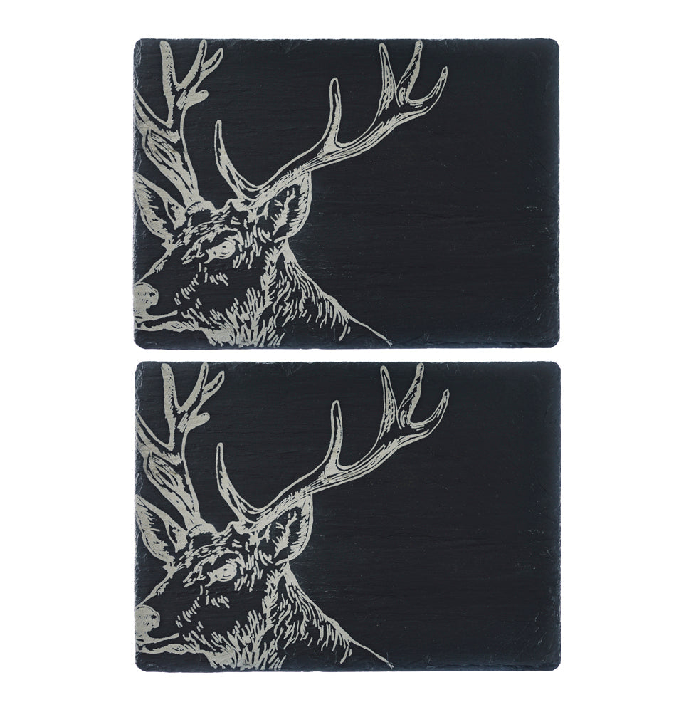 Stag Slate Place Mats - Set of 2 by Selbrae House