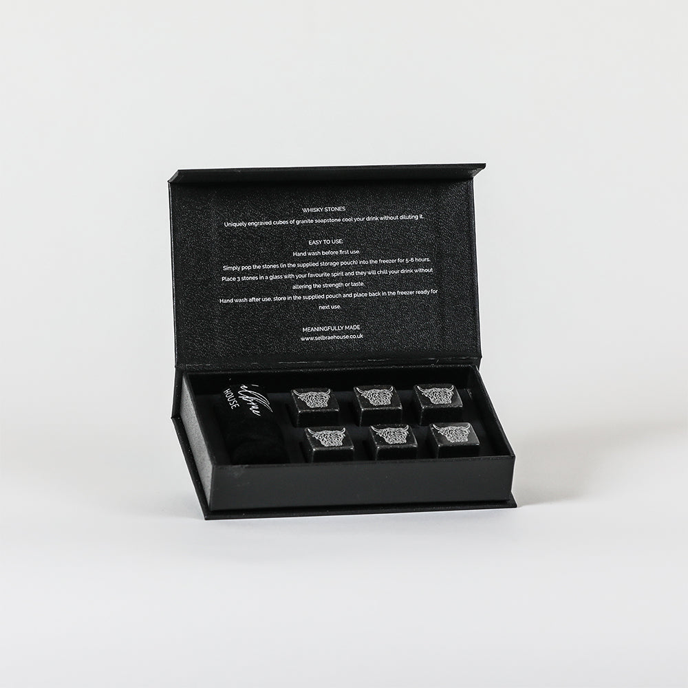 Highland Cow Whisky Stones - Set of 6 by Selbrae House