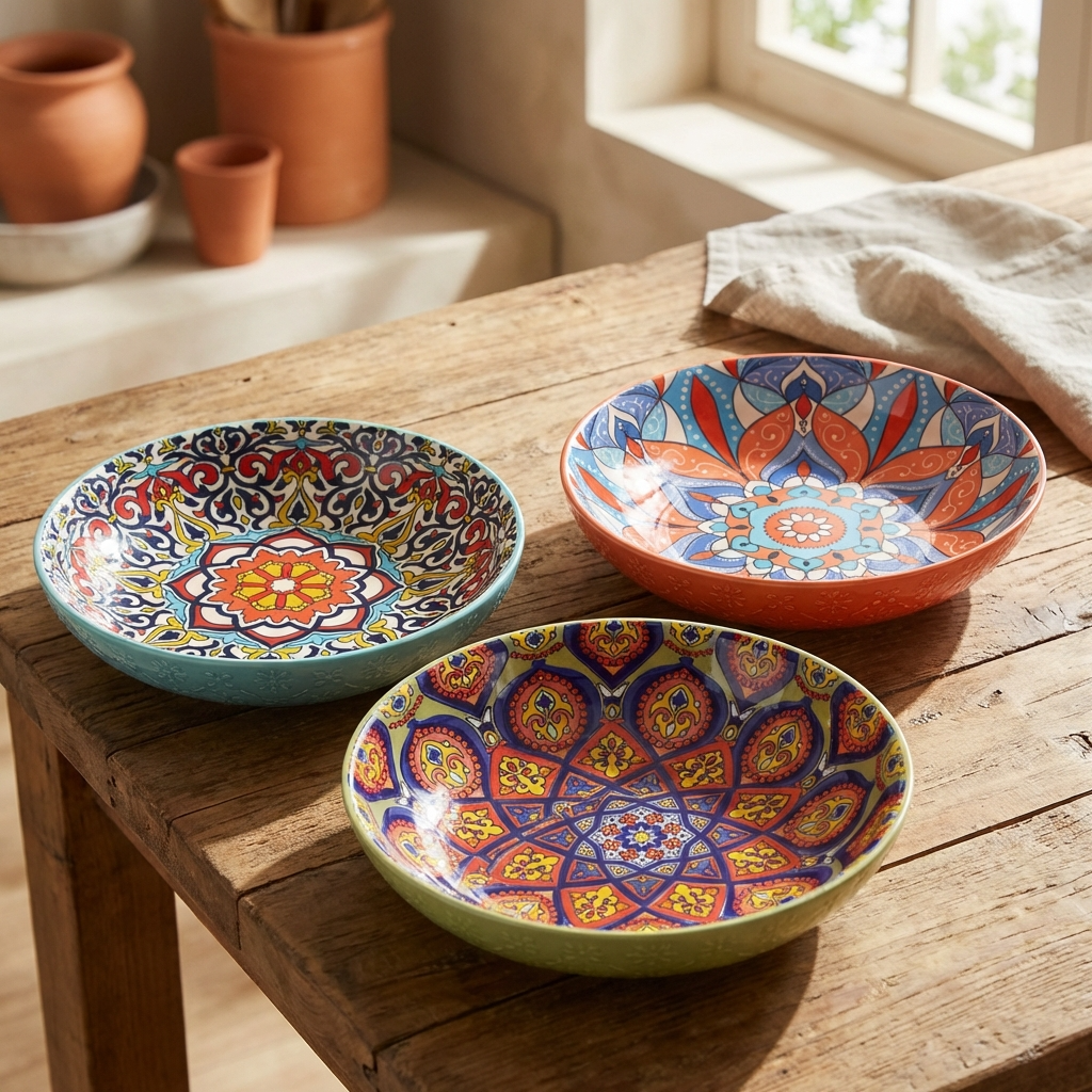 Tuscany II Assorted Set of 3 Pasta Bowls 22cm