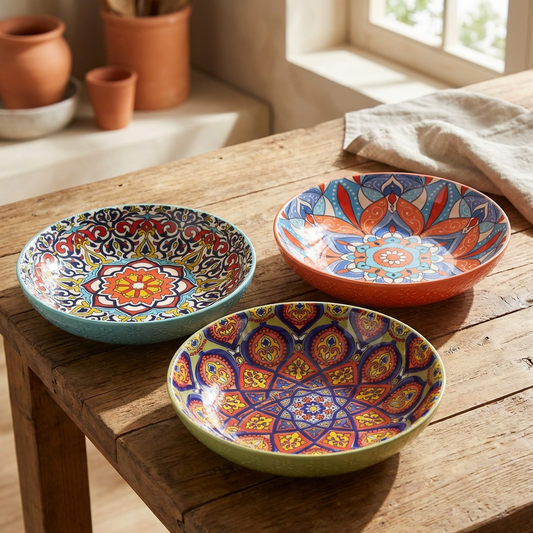 Tuscany II Assorted Set of 3 Pasta Bowls 22cm