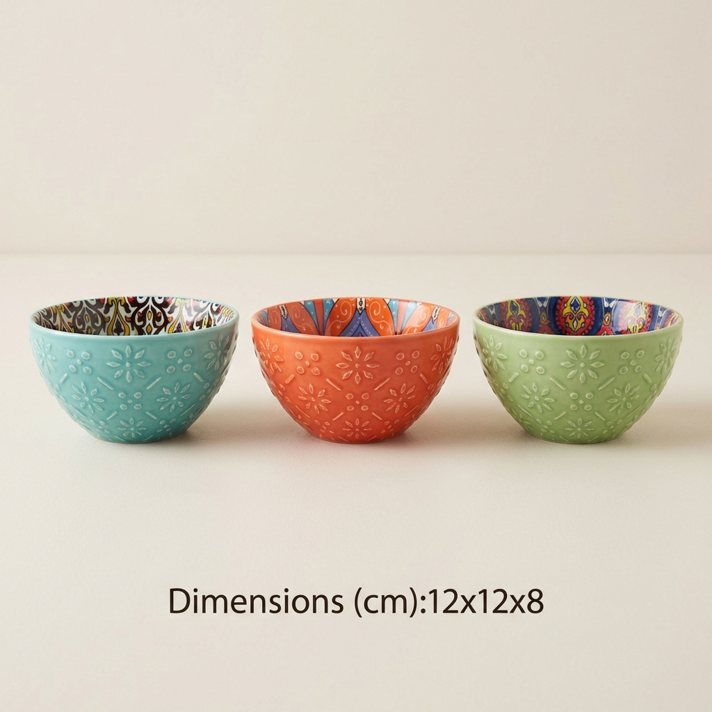 Tuscany II Assorted Set of 3 Sundae Bowls 12cm