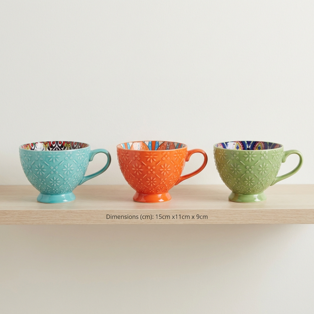 Tuscany II Assorted Set of 3 Mugs 15cm