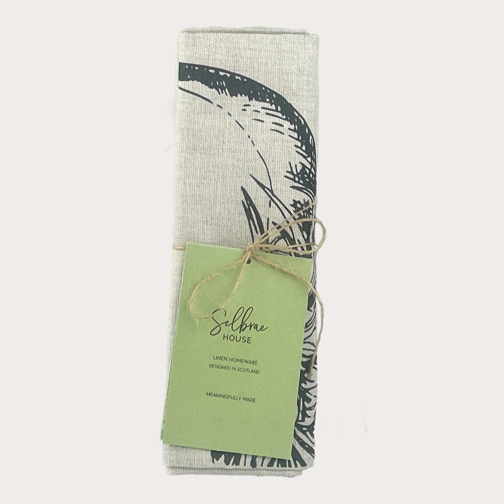 Highland Cow Linen Napkins - Set of 2 by Selbrae House