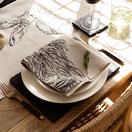 Highland Cow Linen Napkins - Set of 2 by Selbrae House