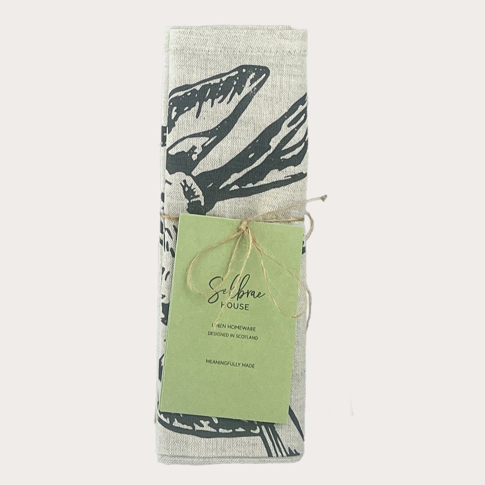 Stag Linen Napkins - Set of 2 by Selbrae House