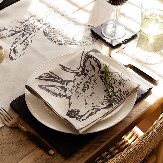 Stag Linen Napkins - Set of 2 by Selbrae House