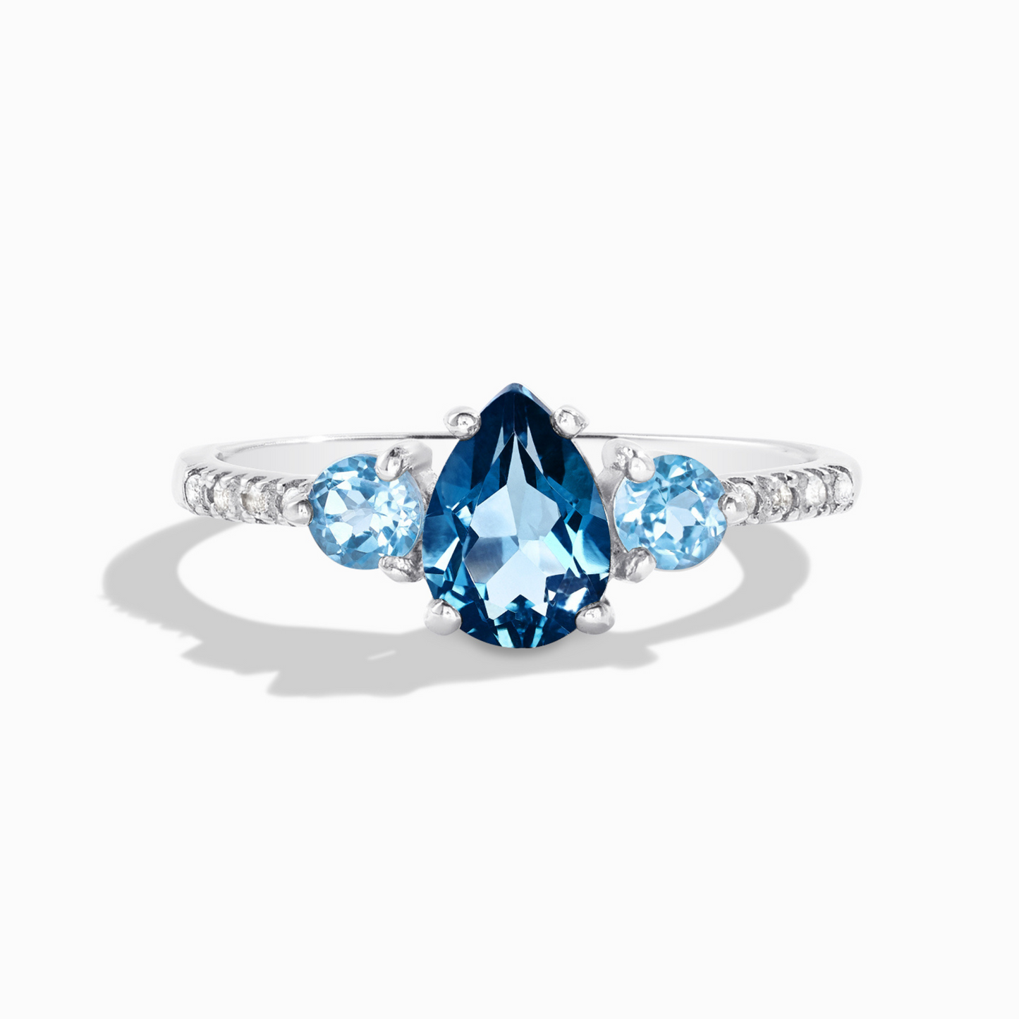 London Blue and Swiss Blue Topaz Ring in Sterling Silver by Vianne Jewellery