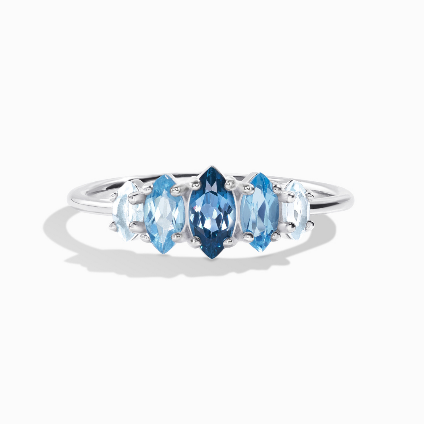 Ombre Blue Topaz Ring in Sterling Silver by Vianne Jewellery