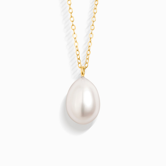 Large Pearl Pendant Necklace in 18k Gold Vermeil by Vianne Jewellery
