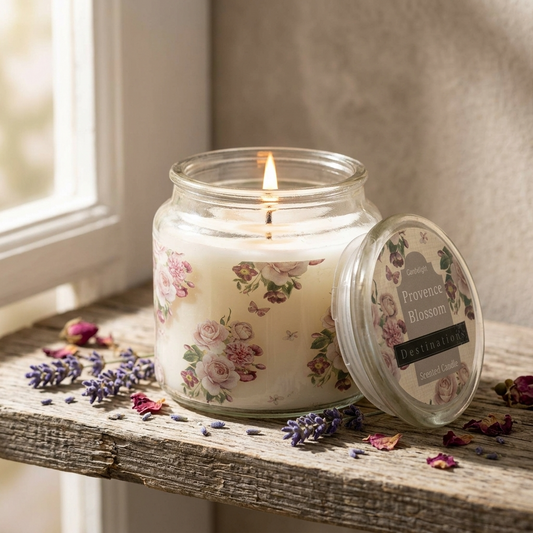 Candlelight Destinations Collection Provence Blossom Lidded Candle Jar – Parisian Window Scent