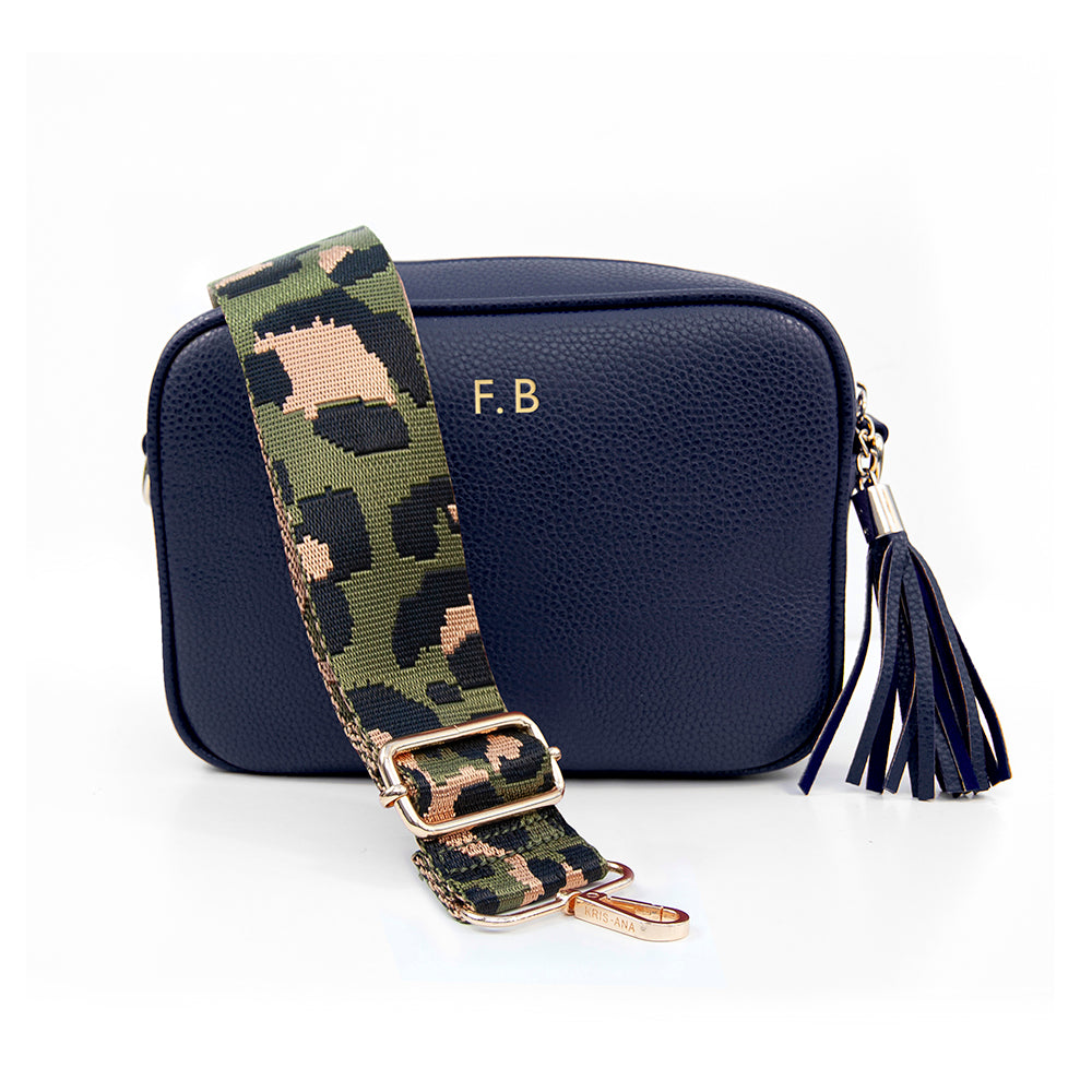 Treat Republic Personalised Luxury Crossbody Bag in Navy