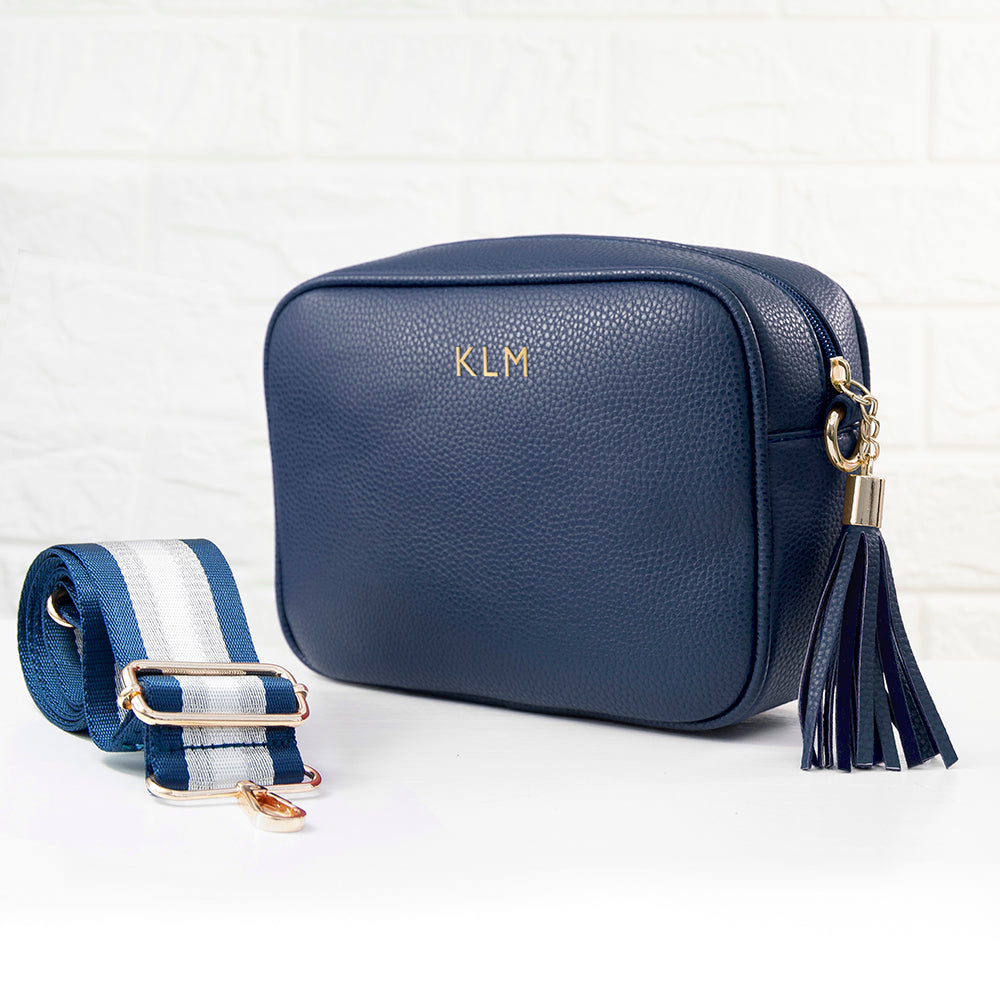 Treat Republic Personalised Luxury Crossbody Bag in Navy