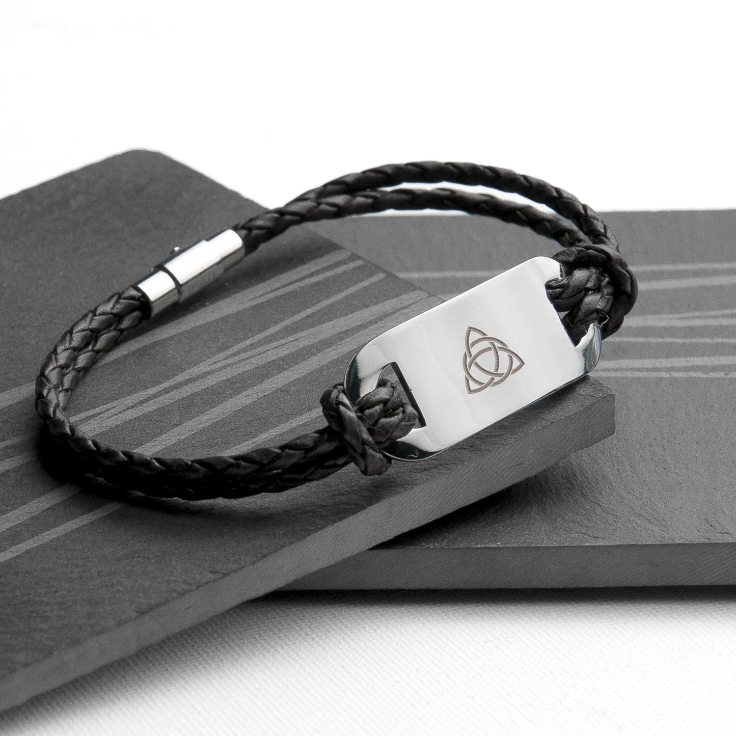 Men's Celtic Trinity Statement Leather Bracelet by Treat Republic