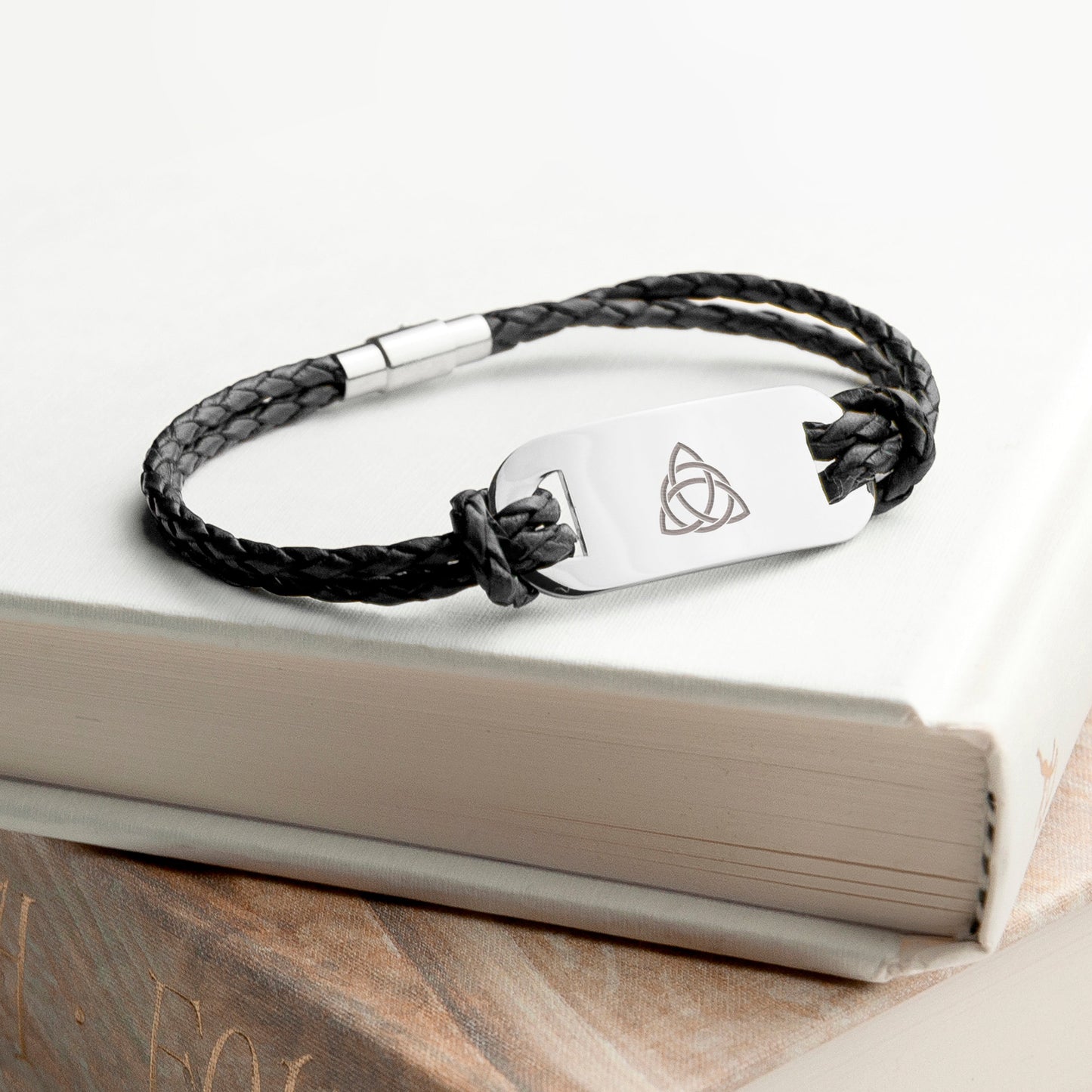 Men's Celtic Trinity Statement Leather Bracelet by Treat Republic