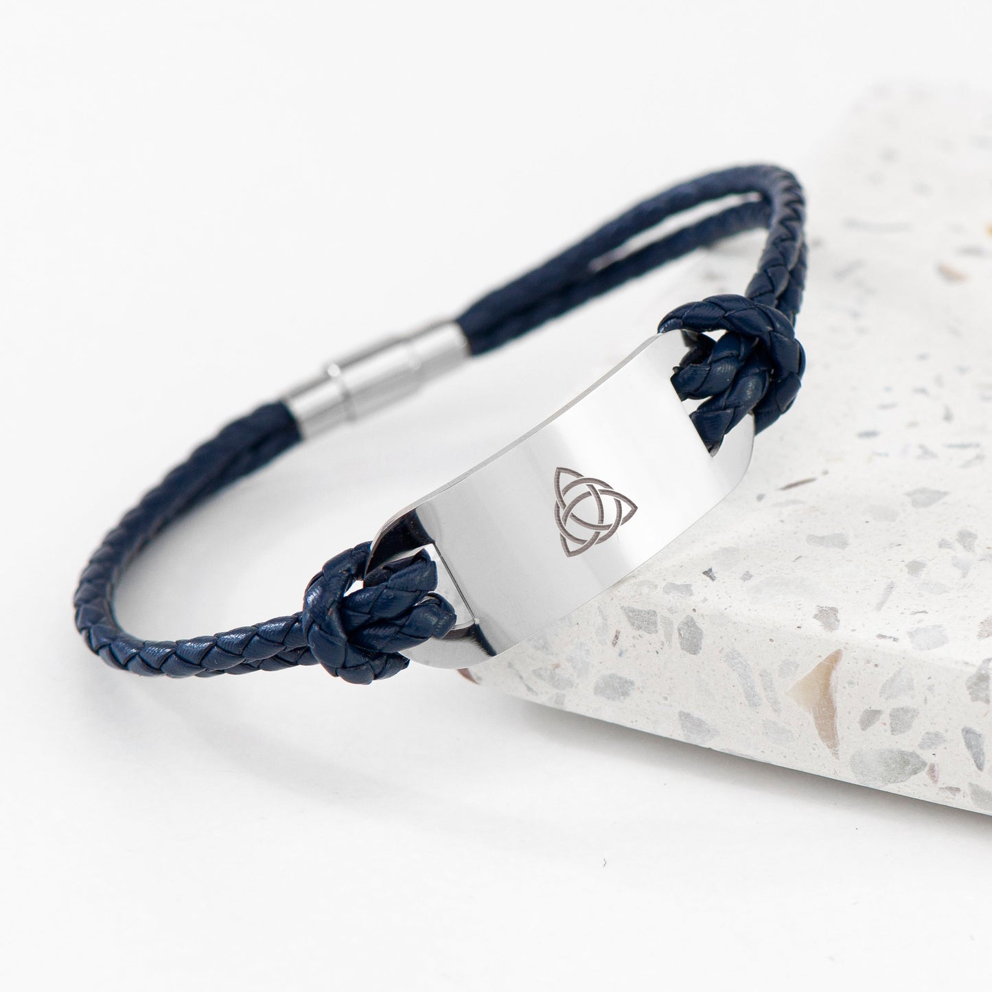 Men's Celtic Trinity Statement Leather Bracelet by Treat Republic