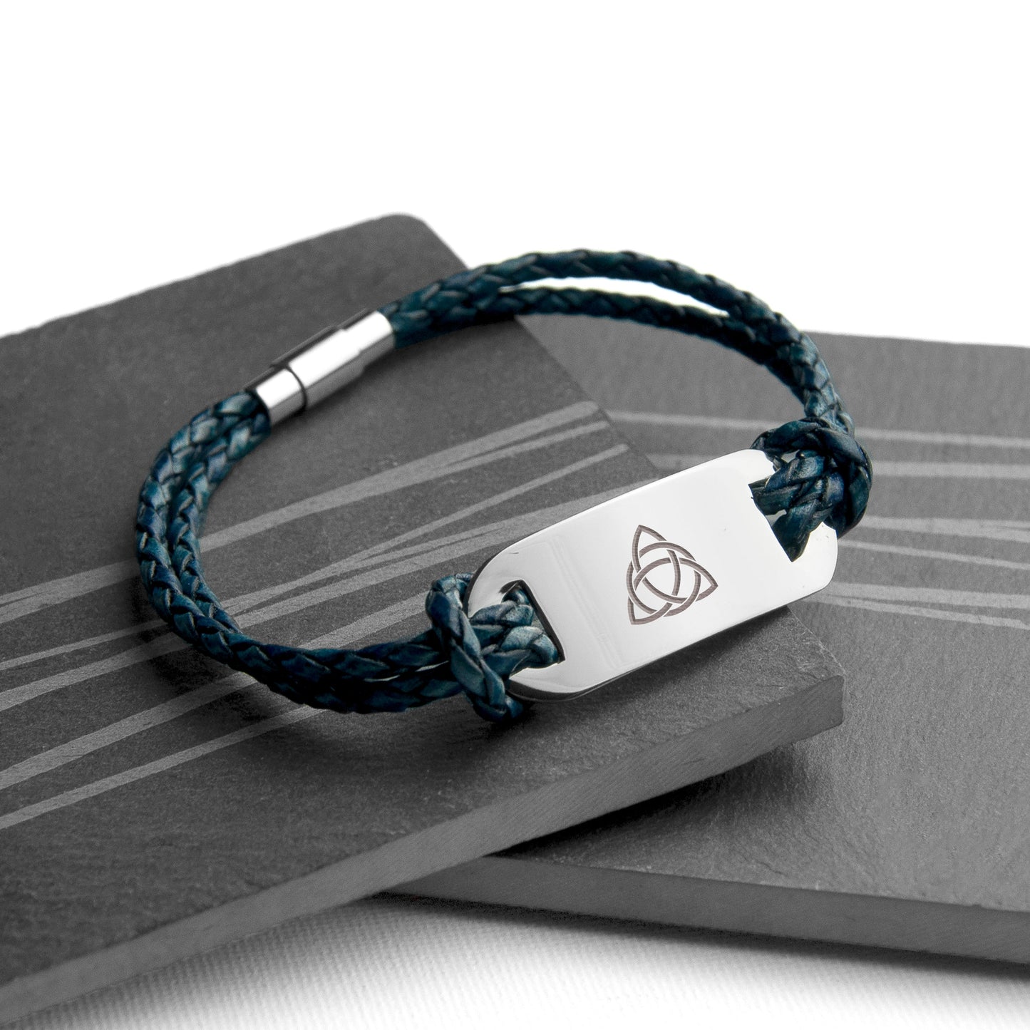 Men's Celtic Trinity Statement Leather Bracelet by Treat Republic