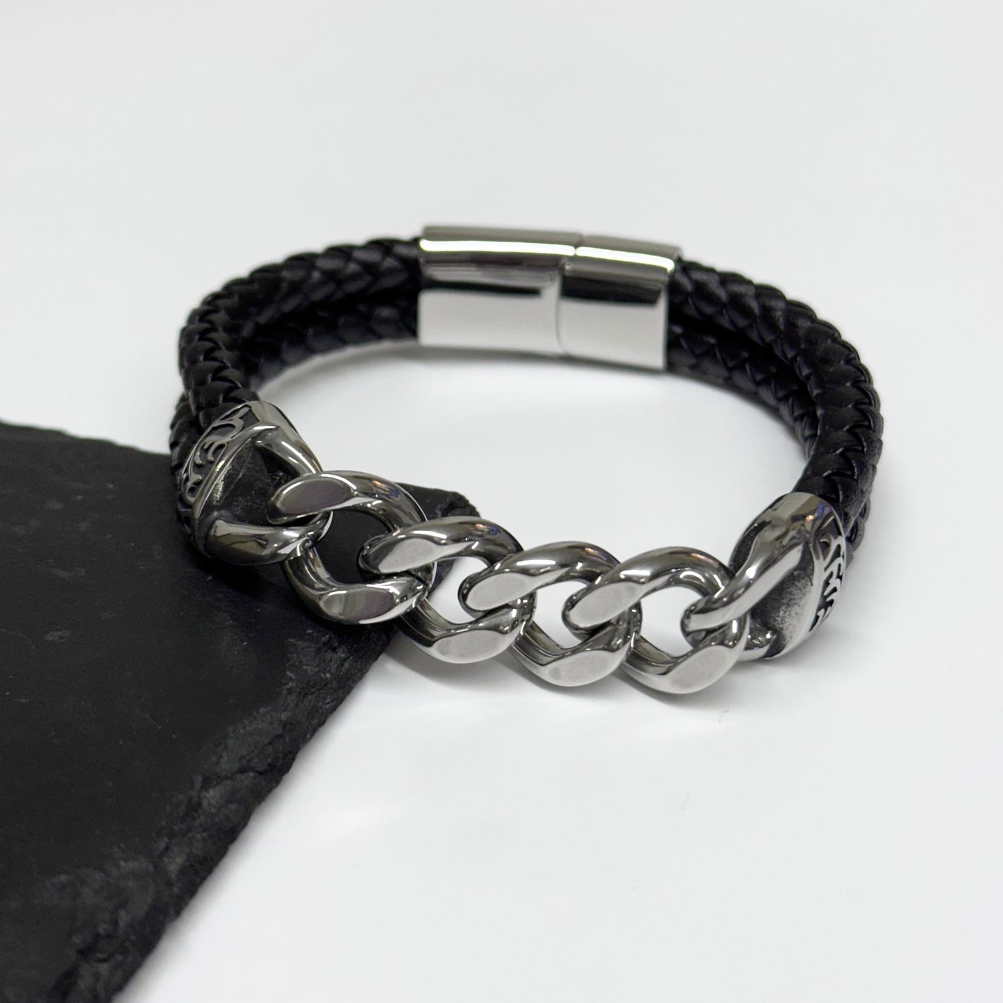 Urban Steel Leather Bracelet by Treat Republic