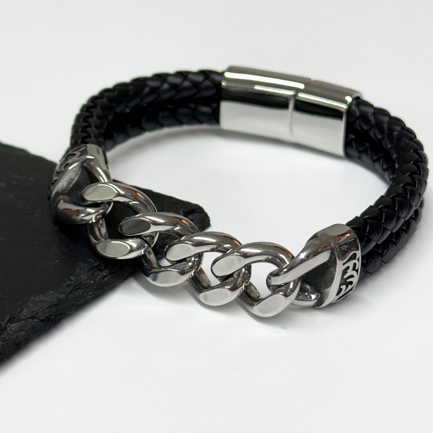 Urban Steel Leather Bracelet by Treat Republic