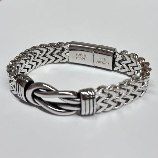 Treat Republic Personalised Men's Woven Stainless Steel Infinity Knot Bracelet