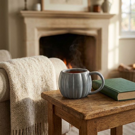Grey Pumpkin Ceramic Mug