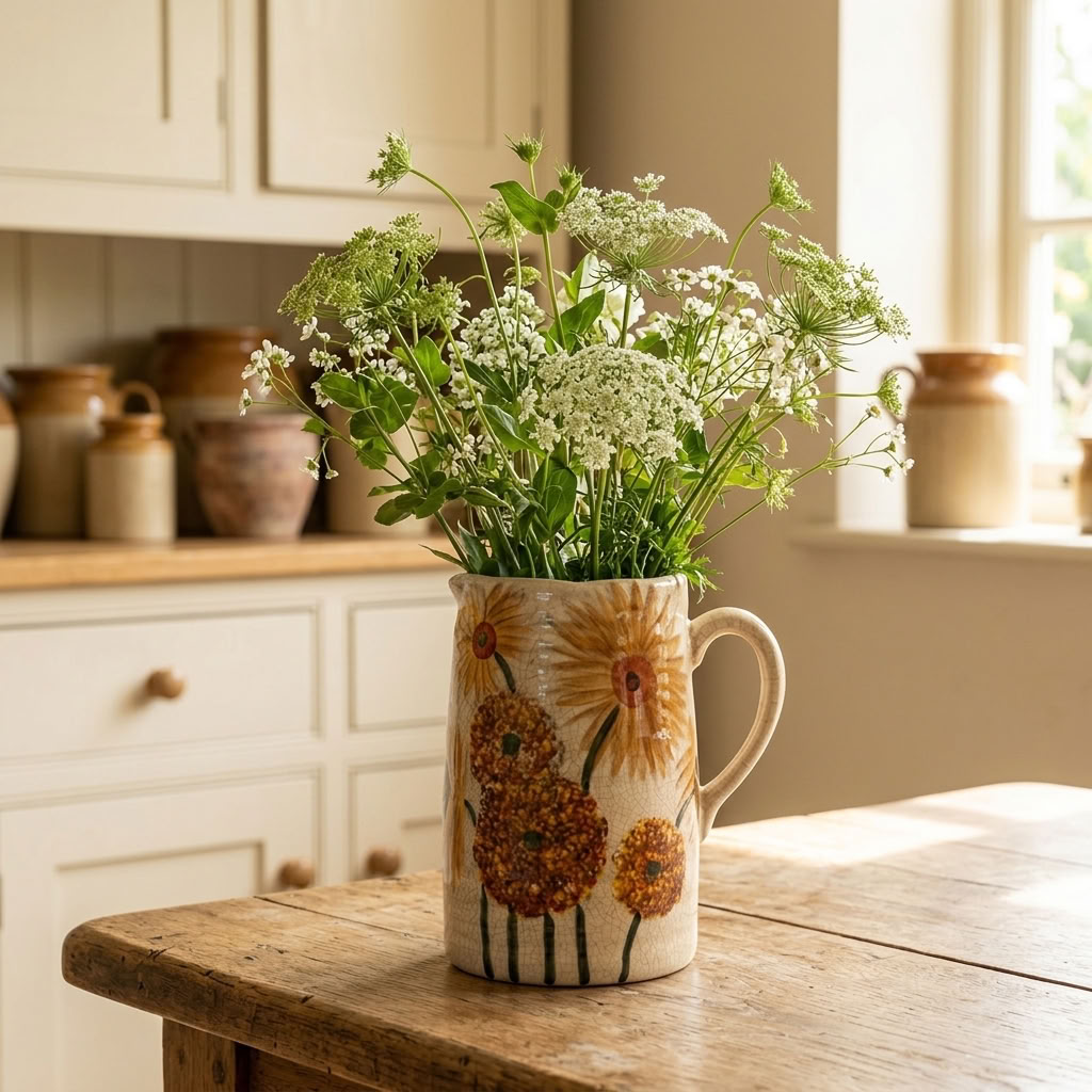 Sunflower Jug Vase, 19.5cm