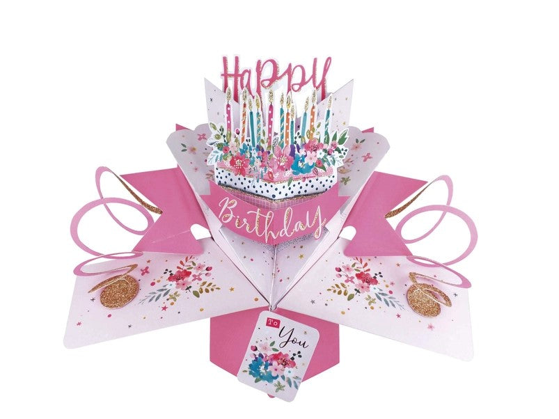Birthday Cake Pink - Pop-Up Greeting Card - Second Nature