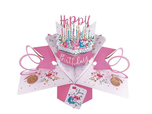 Birthday Cake Pink - Pop-Up Greeting Card - Second Nature