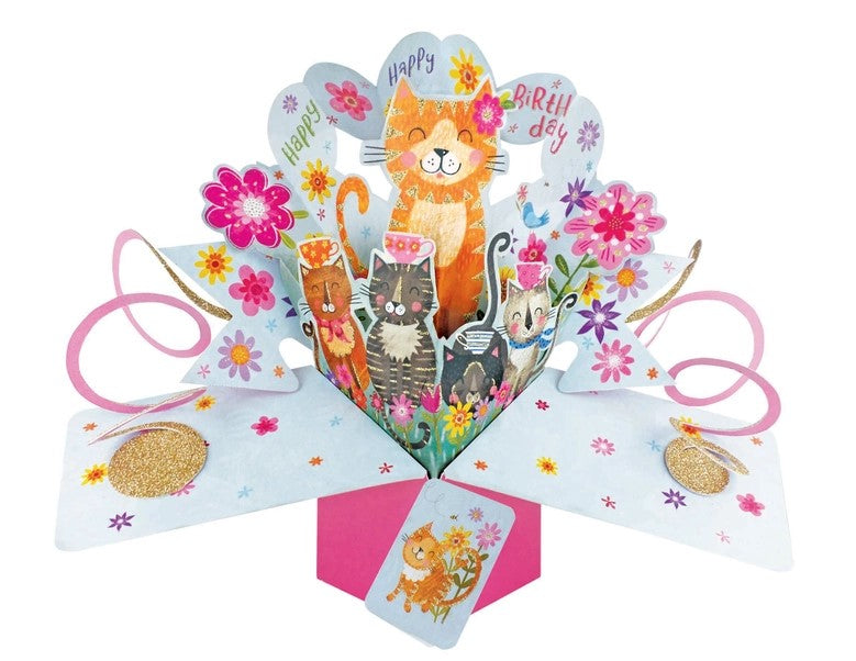 Birthday Cats - Pop-Up Greeting Card - Second Nature