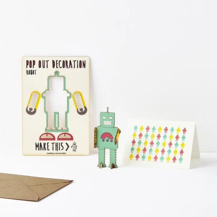 Pop Out Robot Greeting Card