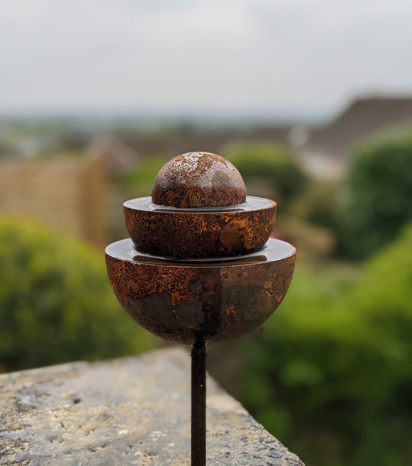 Ball Stake Fountain Garden Sculpture