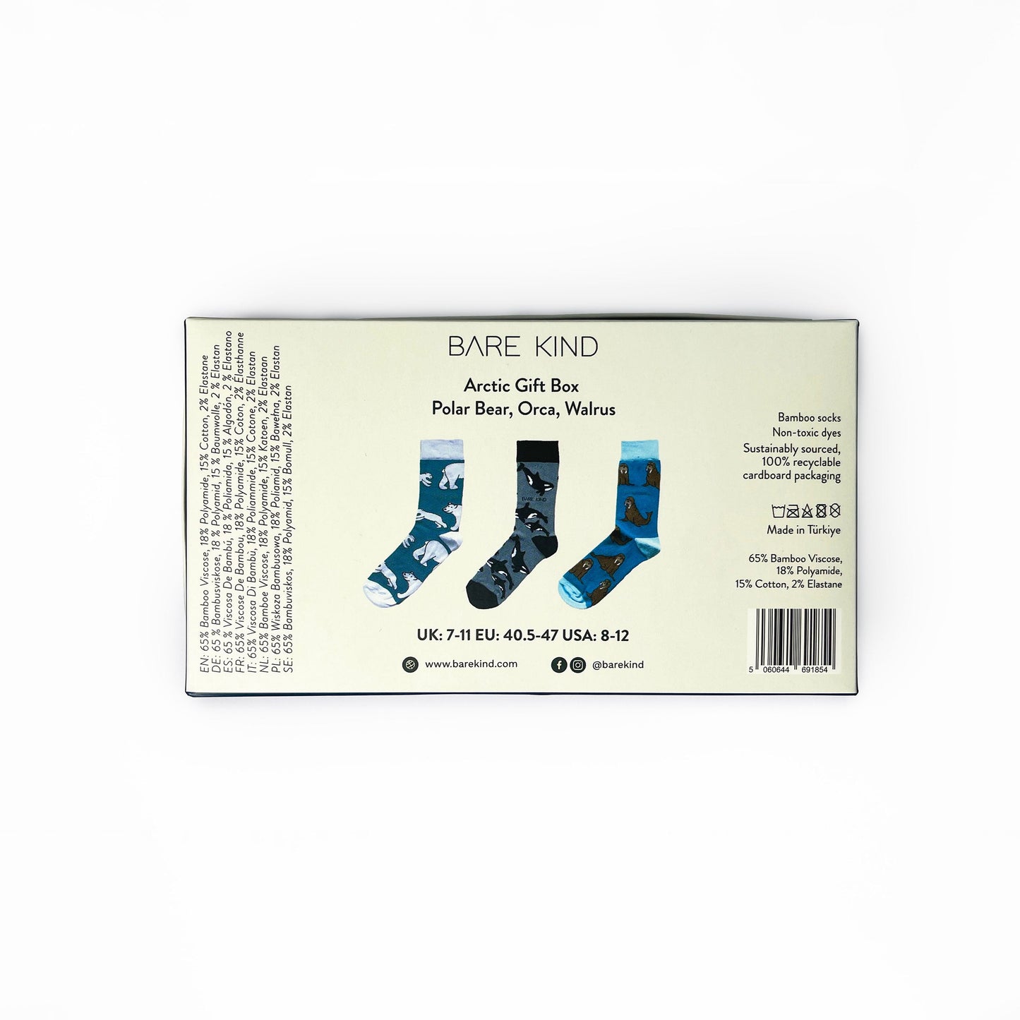 Bare Kind Arctic Animals Bamboo Socks Gift Box of 3