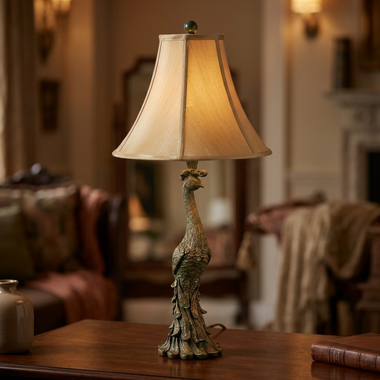 Peacock Bronze Table Lamp