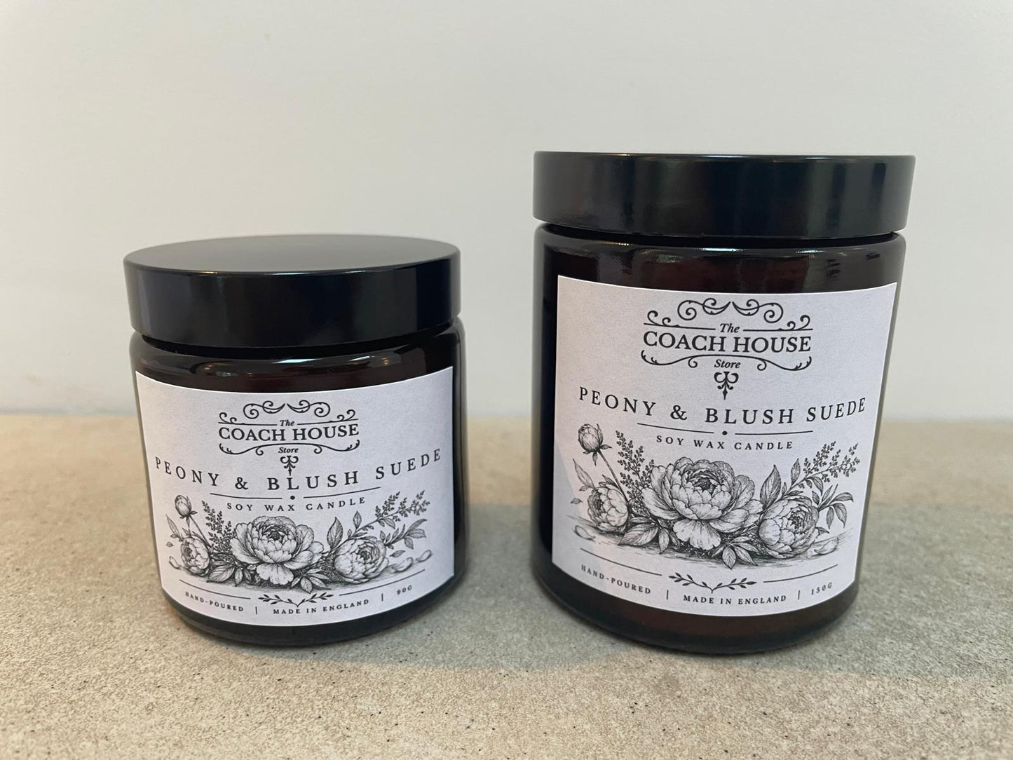Peony & Blush Suede Soy Wax Candle
